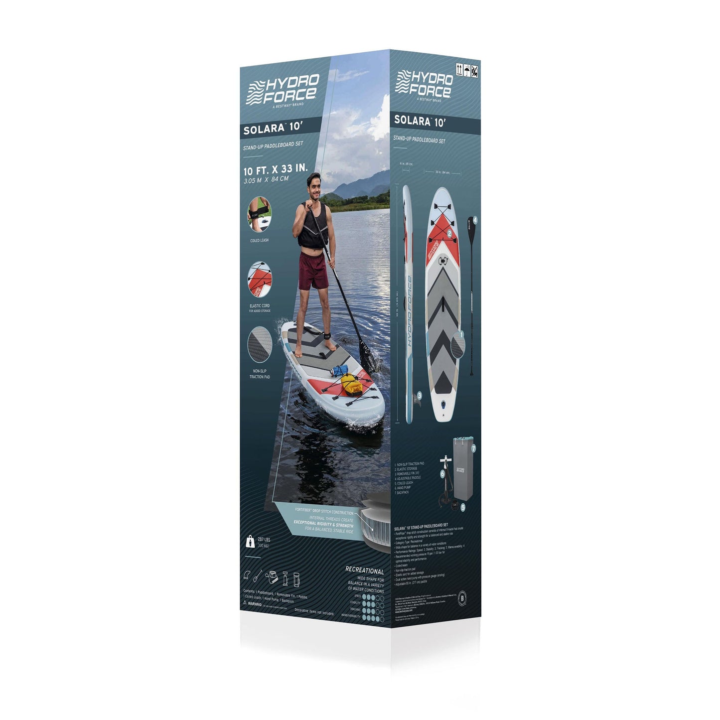 Hydro Force Solara Inflatable Stand-Up Paddleboard Set 10'