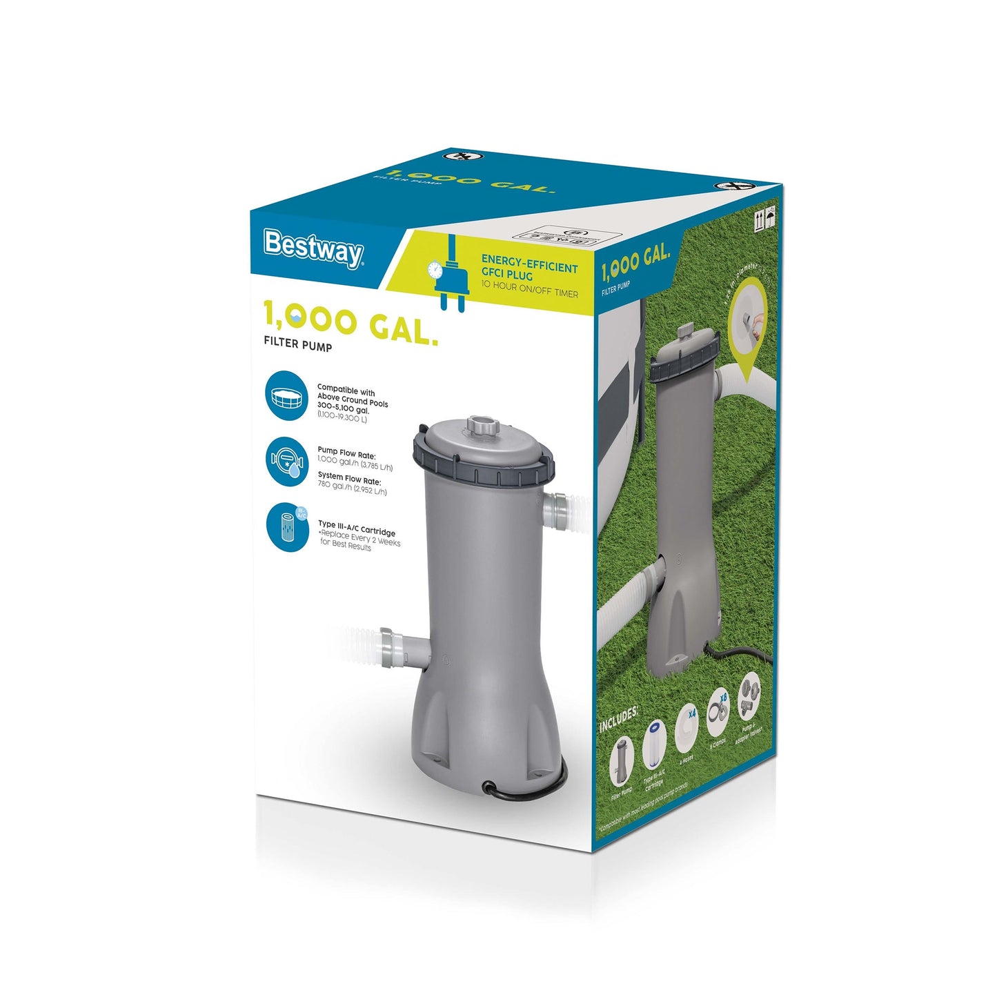 Bestway 1,000 gal. Above Ground Pool Filter Pump