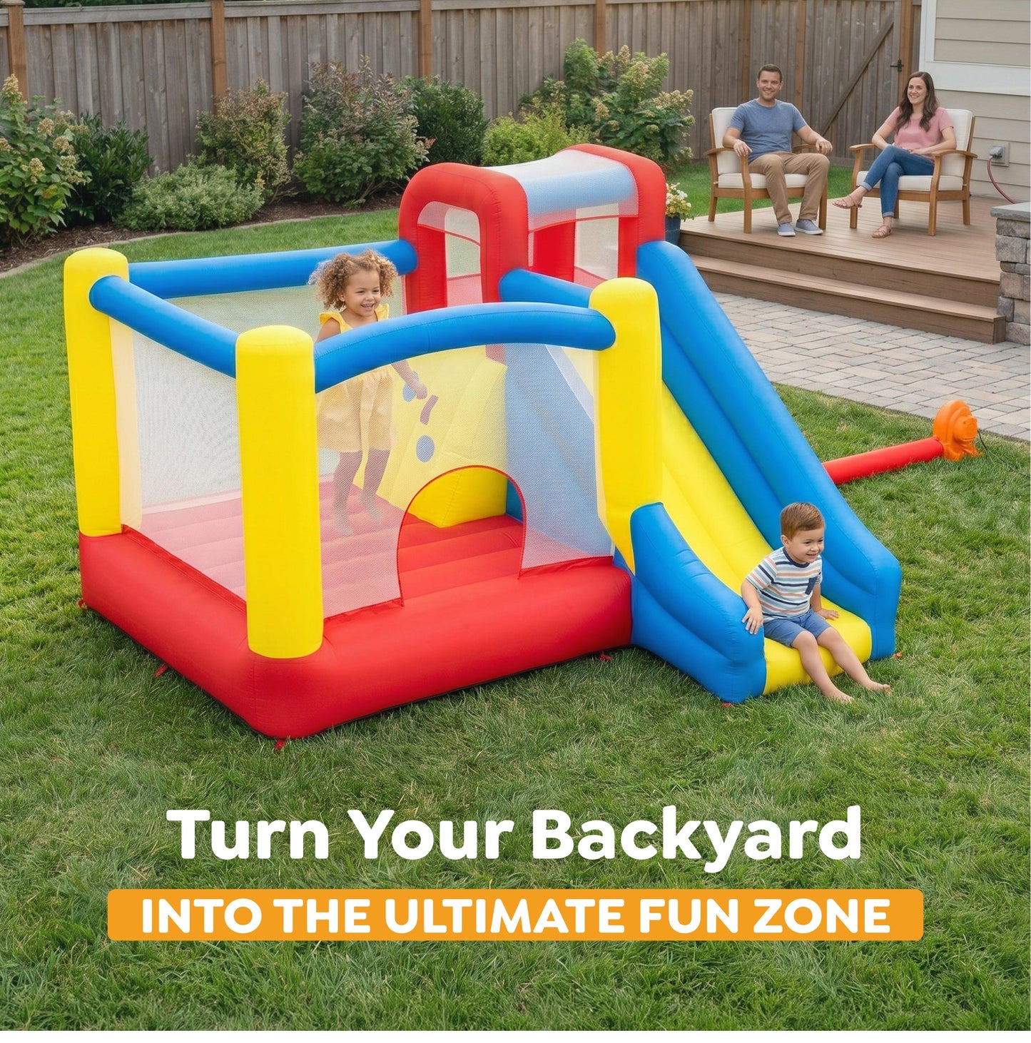 H2OGO! Slidetastic Kids Inflatable Mega Bounce Park