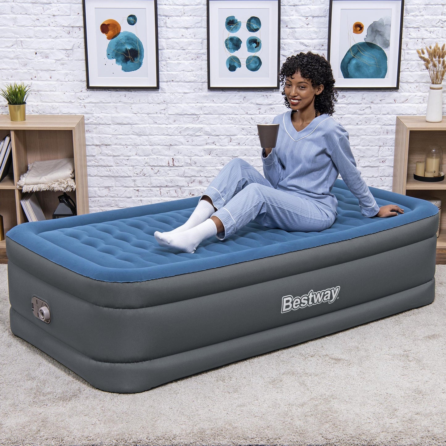Bestway Tough Guard Air Mattress Twin 18" with Built-in AC Pump