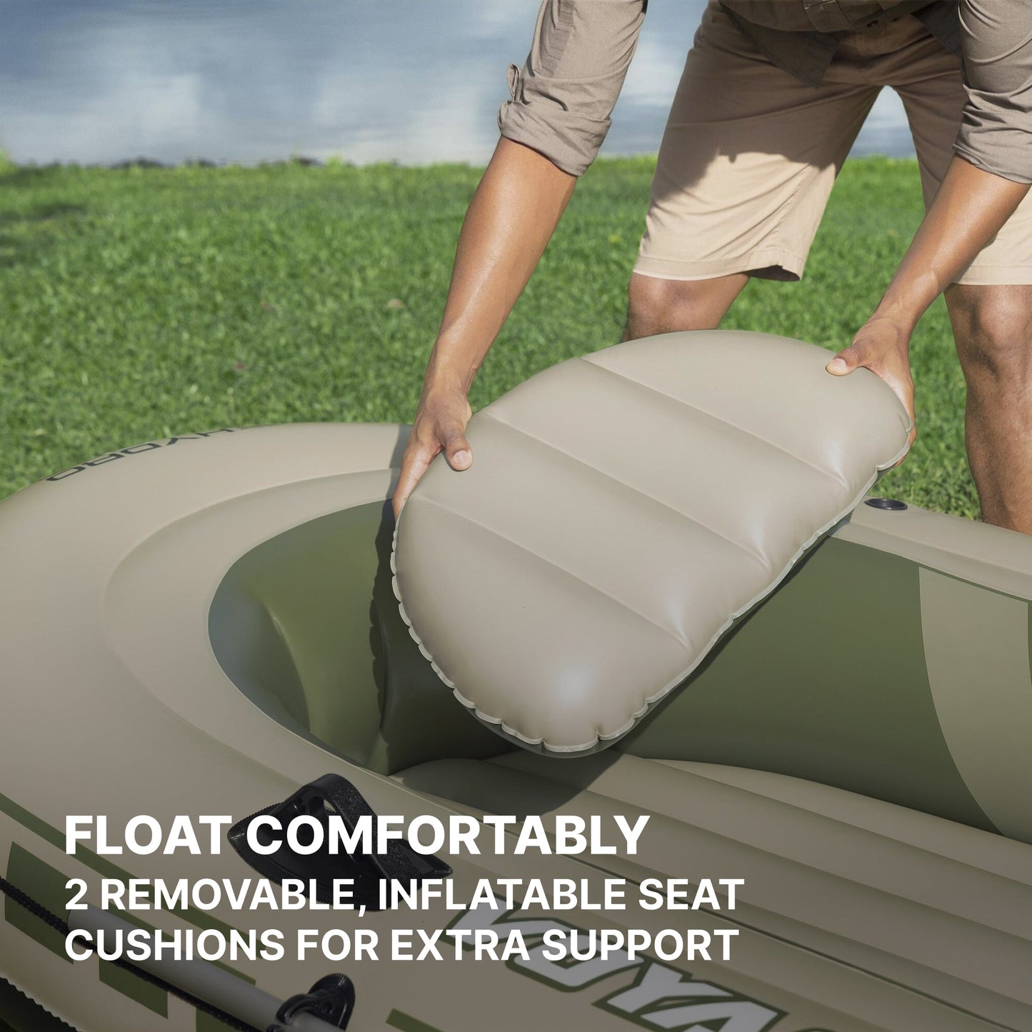 Hydro Force Voyager X3 Inflatable 3-Person Raft Set 9'8"